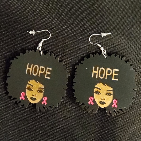 HOPE African American Breast Cancer Awareness Earrings/Necklace