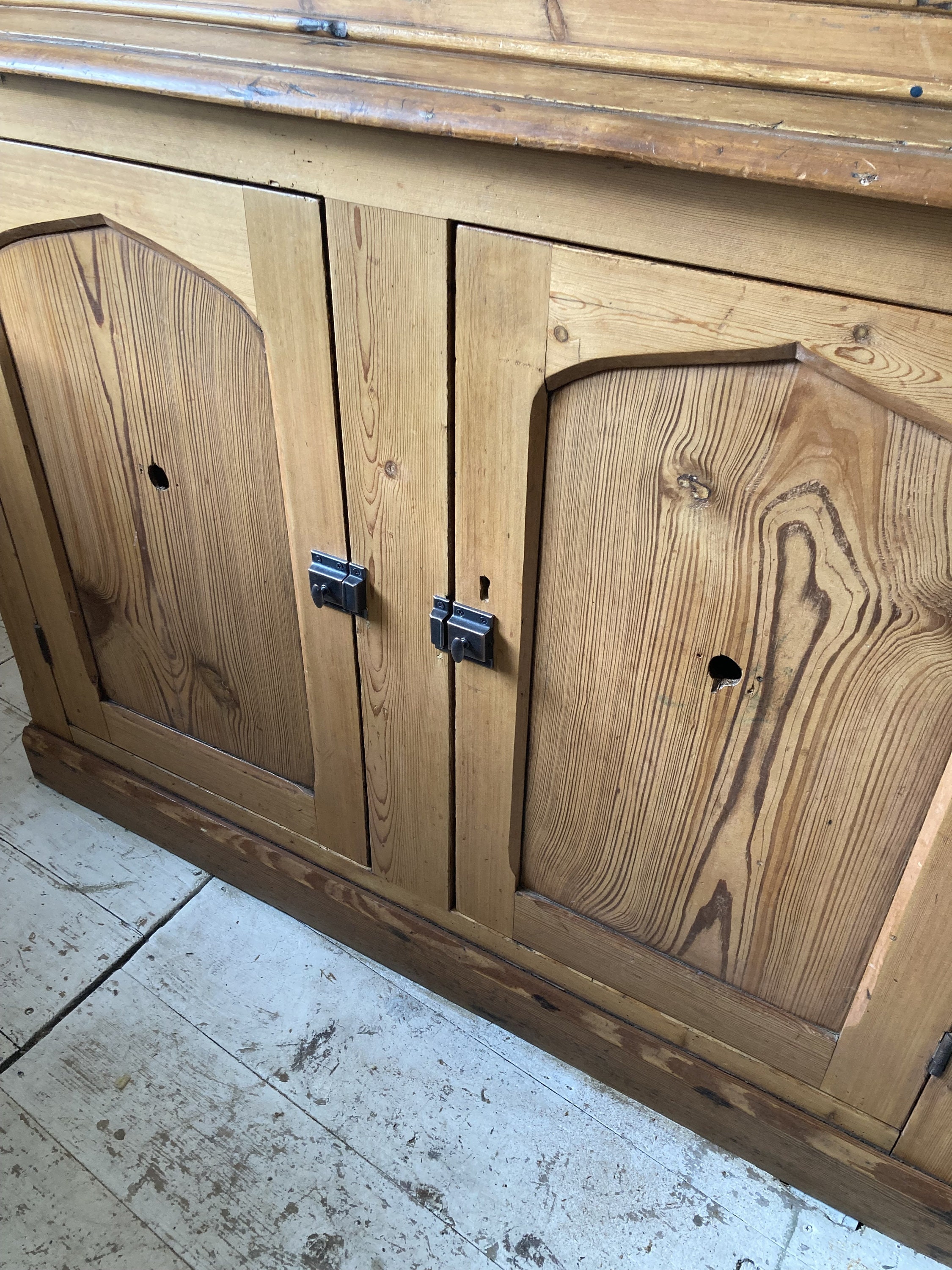 Victorian Glazed Pine Dresser With Blue Painted Interior Etsy UK