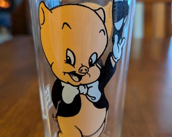 Vintage 1973 Pepsi Collector Series Warner Brothers Porky Pig Drinking Glass