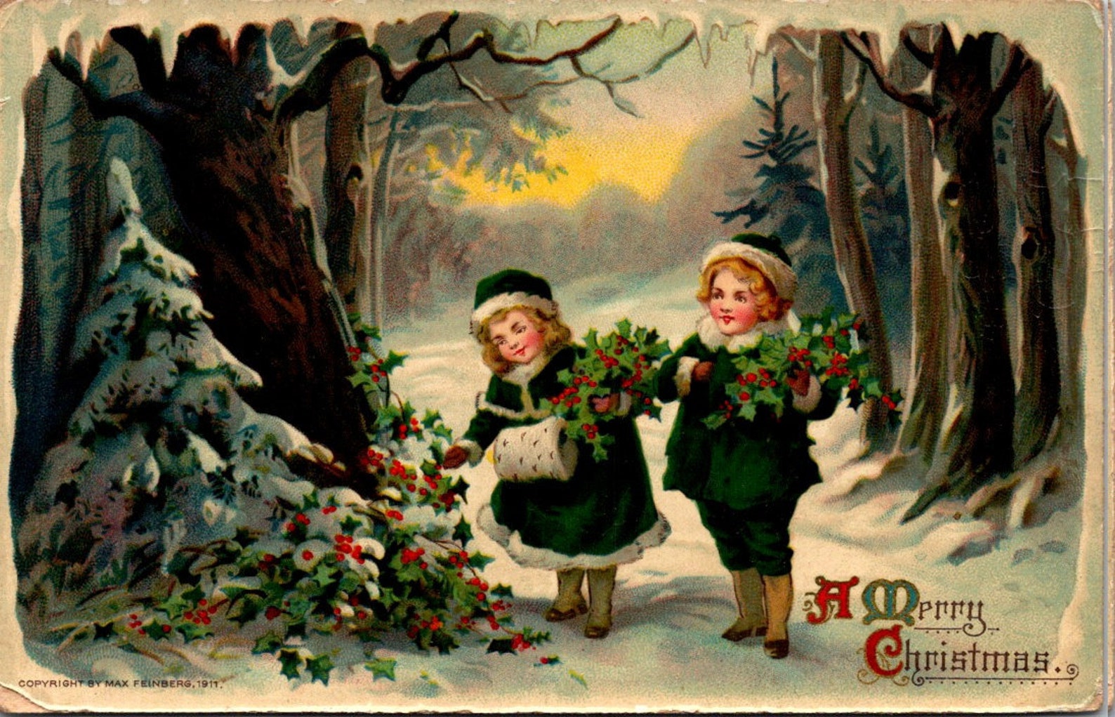 Early 1900s Christmas Greeting postcard vintage/antique Etsy