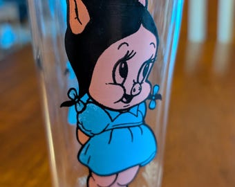 Vintage 1973 Pepsi Collector Series Warner Brothers Petunia Pig Drinking Glass