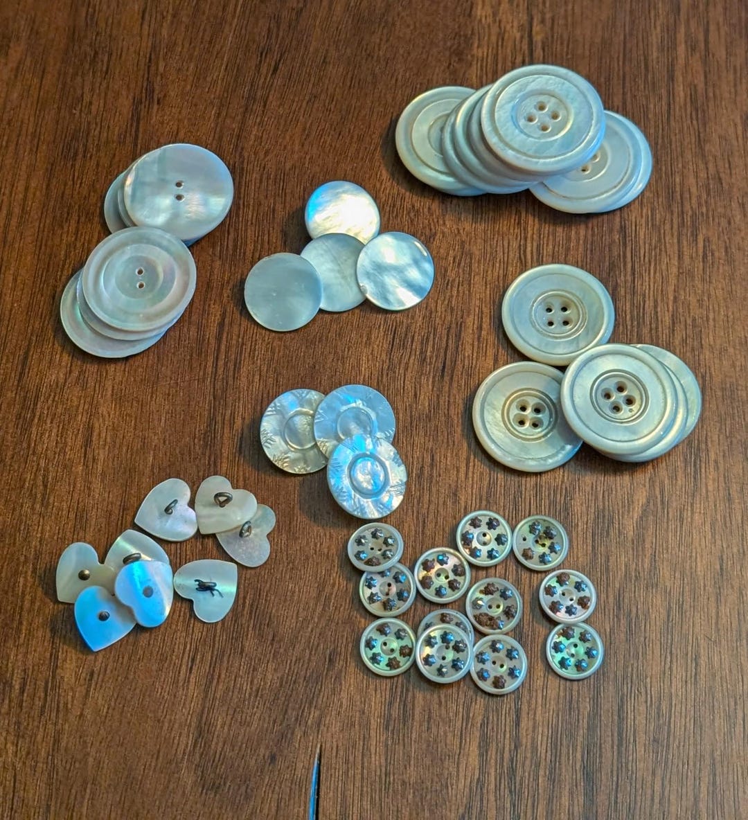Vintage Shell Buttons. 49. Various Sizes. Beige & White. 7 Sets. See ...