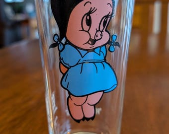 Vintage 1973 Pepsi Collector Series Warner Bros. Petunia Pig Drinking Glass