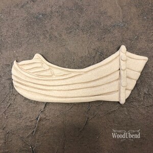 Woodubend Large Wooden Boats WUB2134 17x8cm Molding Furniture Applique