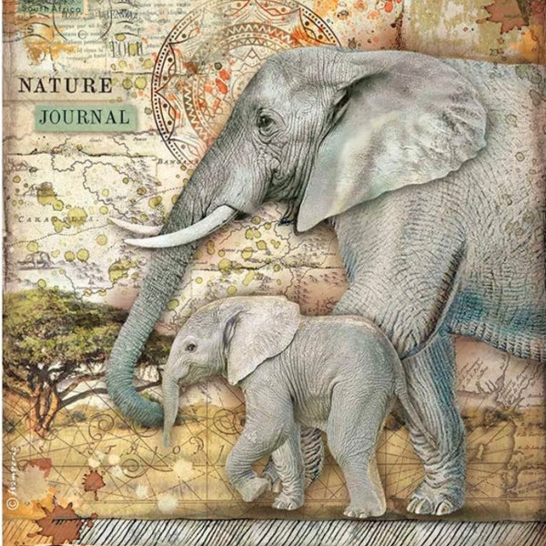 Decoupage Elephant Etsy