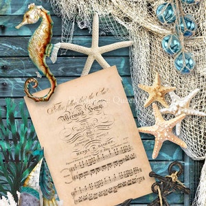 Decoupage Queen Mermaid Song- Rice Paper Decoupage Scrapbooking