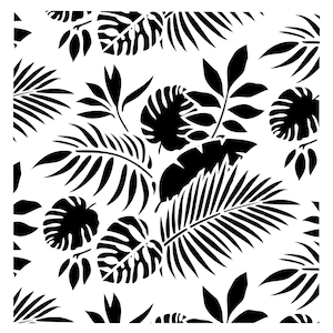 Posh Chalk Tropical Leaves  19.67" x 19.67"