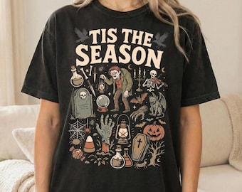 Vintage Halloween Comfort Colors® Shirt, Tis The Season Halloween Tee, Spooky Season Shirt, Retro Halloween Graphic Tee, Spooky Season Gift