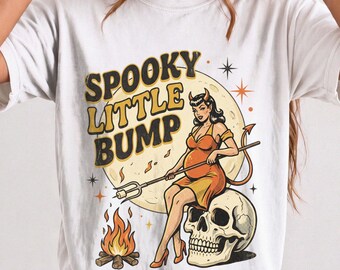 Spooky Little Bump Shirt, Comfort Colors Maternity Tee, Halloween Pregnancy Reveal Shirt, Funny Expecting Mom Gift, Fall Baby Bump Tee