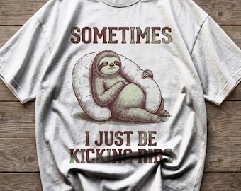 Funny Pregnant Sloth Shirt, Comfort Colors Maternity Tee, Sometimes I Just Be Kicking Ribs Shirt, Expecting Mom Gift, Baby Reveal Tee