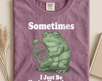 Funny Heartburn Toad Shirt, Comfort Colors Pregnancy Shirt, Unhinged Frog Meme Tee, Pregnant Friend Gift, Sarcastic Expecting Mom Shirt