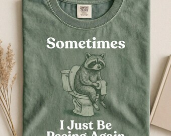 Funny Peeing Raccoon Shirt, Comfort Colors Pregnant Shirt, Sarcastic Expecting Mother Tee, Sneaky Pregnancy Reveal Gift, First Time Mom Tee