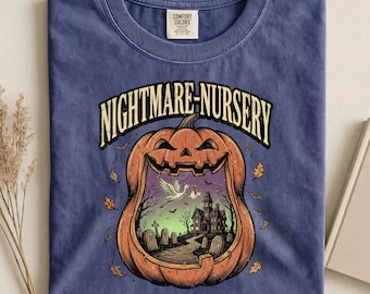 Nightmare Nursery Maternity Shirt, Comfort Colors Shirt, Spooky Stork Pregnancy Tee, Haunted House Baby Announcement Tee, Mom To Be Gift