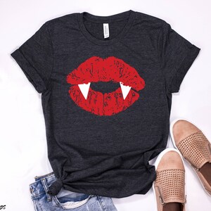 Vampire Lips Halloween T-Shirt: Unisex Cotton Party Tee