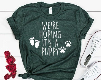 Puppy Pregnancy Announcement Shirt: Dog Mom Tee