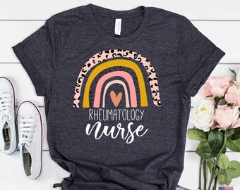 Rheumatology Nurse Shirt: Rainbow Graphic Tee