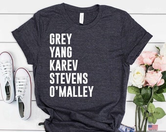 Grey's Anatomy Inspired Shirt: Cast Names Tee, Nurse Gift