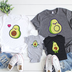Avocado Family Shirt, Funny Avocado Shirt, Dad Baby Shirt, Avocado Daddy Shirt, Mom Avocado Shirt, Family Matching Outfit, Mom Dad kids Tee