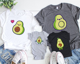 Funny Avocado Family Matching Shirt: Mom, Dad, Kids Tee