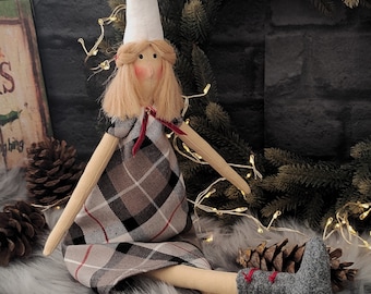 Tilda Pixie Dolls, Nordic Elves, Handmade Winter Fairies, Scandinavian Christmas Dolls