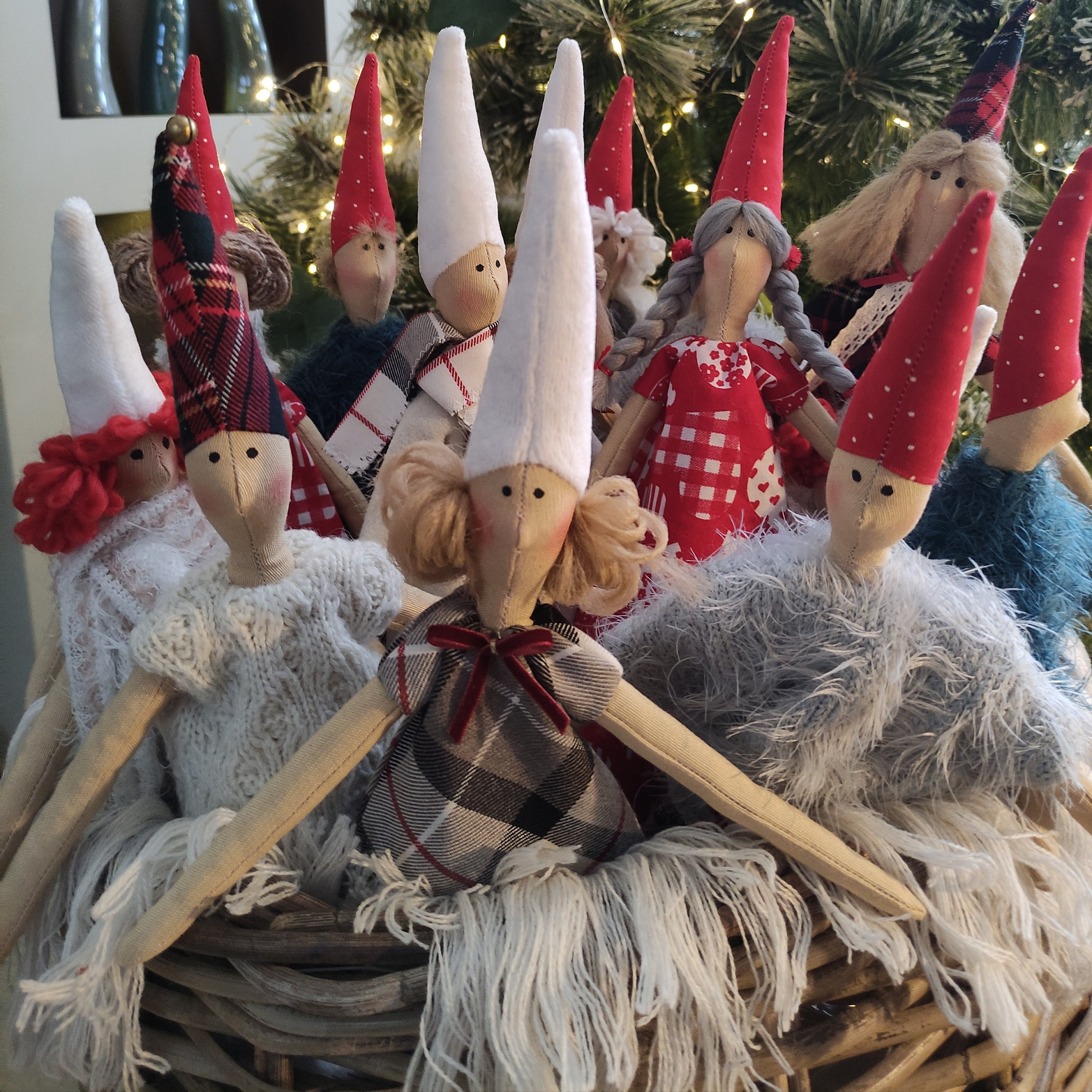 Scandinavian Christmas Pixies, Red Hair Dolls, Nordic Elves