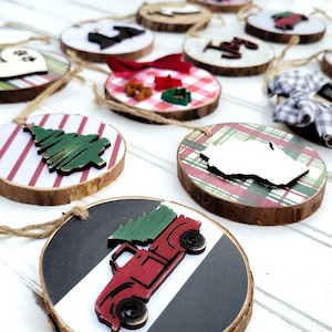 Wood Slice Christmas Ornaments: Handmade Rustic Farmhouse Decor