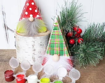 DIY Holiday Gnome Painting Kit | Christmas Winter Gnomes | DIY Wood Craft Kit | Holiday Gift Idea | Kids Christmas Gifts | Group Activity