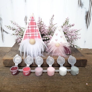 DIY Valentine Gnome Painting Kit | Wood Gnome Craft Supply Kit | DIY Valentine Craft | Valentine Date Night | Kids Valentine Gift