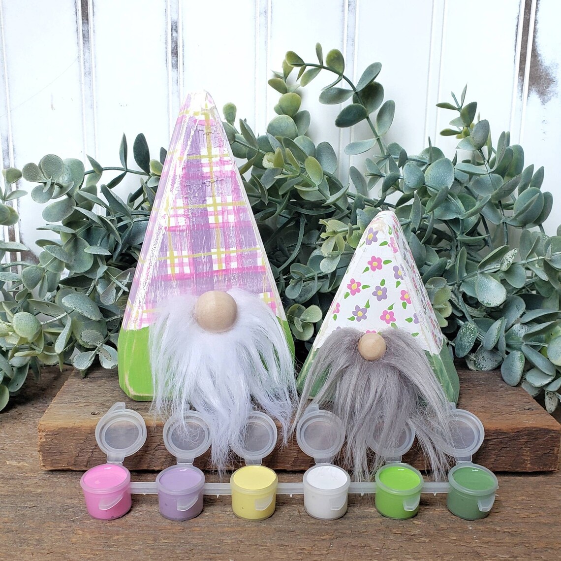DIY Spring Gnome Painting Kit Wood Gnomes Craft Supply Kit Etsy