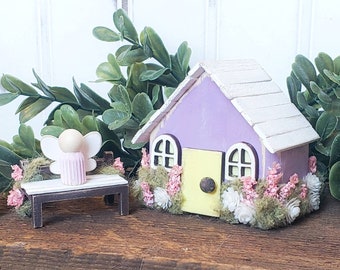 DIY Flower Cottage Fairy House Kit | Micro Fairy House Accessories Set | Indoor Plant Houseplant Decor | Mini Fairy Garden Playset