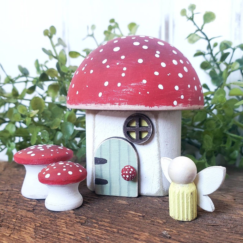 DIY Mushroom Fairy House Kit Micro Fairy House Accessories Set Indoor Plant Houseplant Decor Mini Fairy Garden Playset image 6