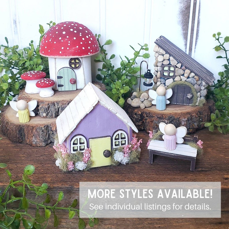 DIY Mushroom Fairy House Kit Micro Fairy House Accessories Set Indoor Plant Houseplant Decor Mini Fairy Garden Playset image 8