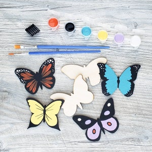 DIY Butterfly Magnets Painting Kit | DIY Butterfly Garland Kit | Kids Craft Project Supplies | Party Activity Kit | Garden Decor