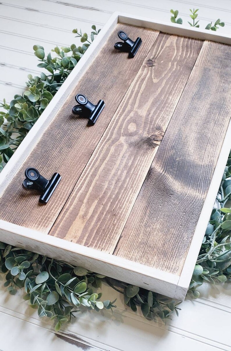 Rustic Photo Display Board Reclaimed Wood Photo Display Etsy