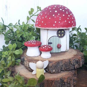 DIY Mushroom Fairy House Kit | Micro Fairy House Accessories Set | Indoor Plant Houseplant Decor | Mini Fairy Garden Playset