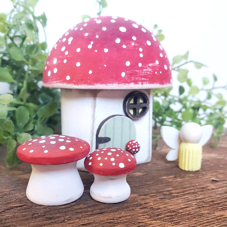 DIY Mushroom Fairy House Kit Micro Fairy House Accessories Set Indoor Plant Houseplant Decor Mini Fairy Garden Playset image 5