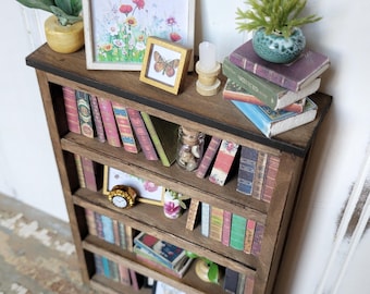 DIY-miniatuurboekenplankkit: poppenhuis, leraar, bibliotheekdecor met kleine accessoires