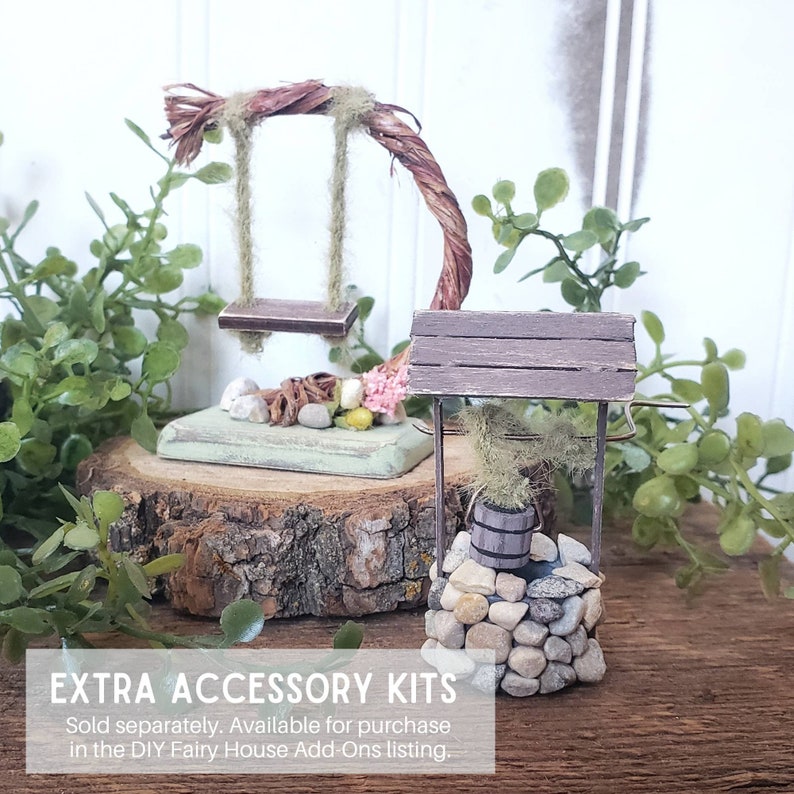 DIY Mushroom Fairy House Kit Micro Fairy House Accessories Set Indoor Plant Houseplant Decor Mini Fairy Garden Playset image 9