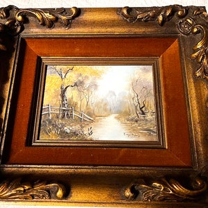 Vintage Landscape Oil Painting w/Gilded Frame