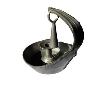 Antique Italian Pewter Candleholder with Snuffer