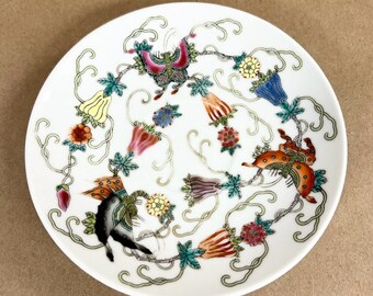 Jingdezhen Saucers 5.8" Hand-painted Butterfly Pattern -  3 sold individually - Make great Small candle holders