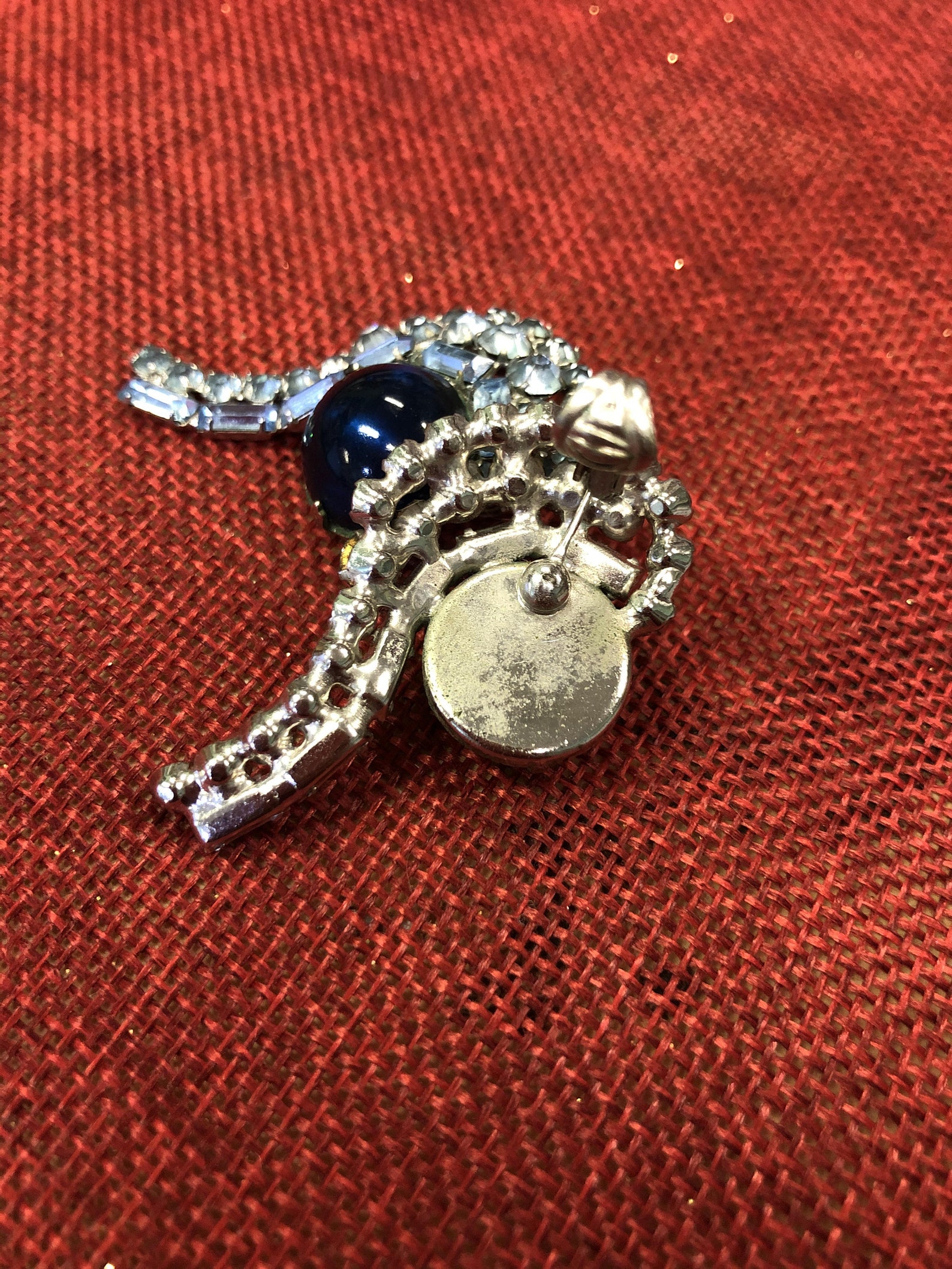 Blue Clasp Earrings Vintage Etsy