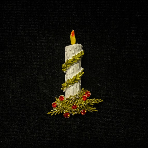 ART Christmas Candle Brooch/Pin - image 2