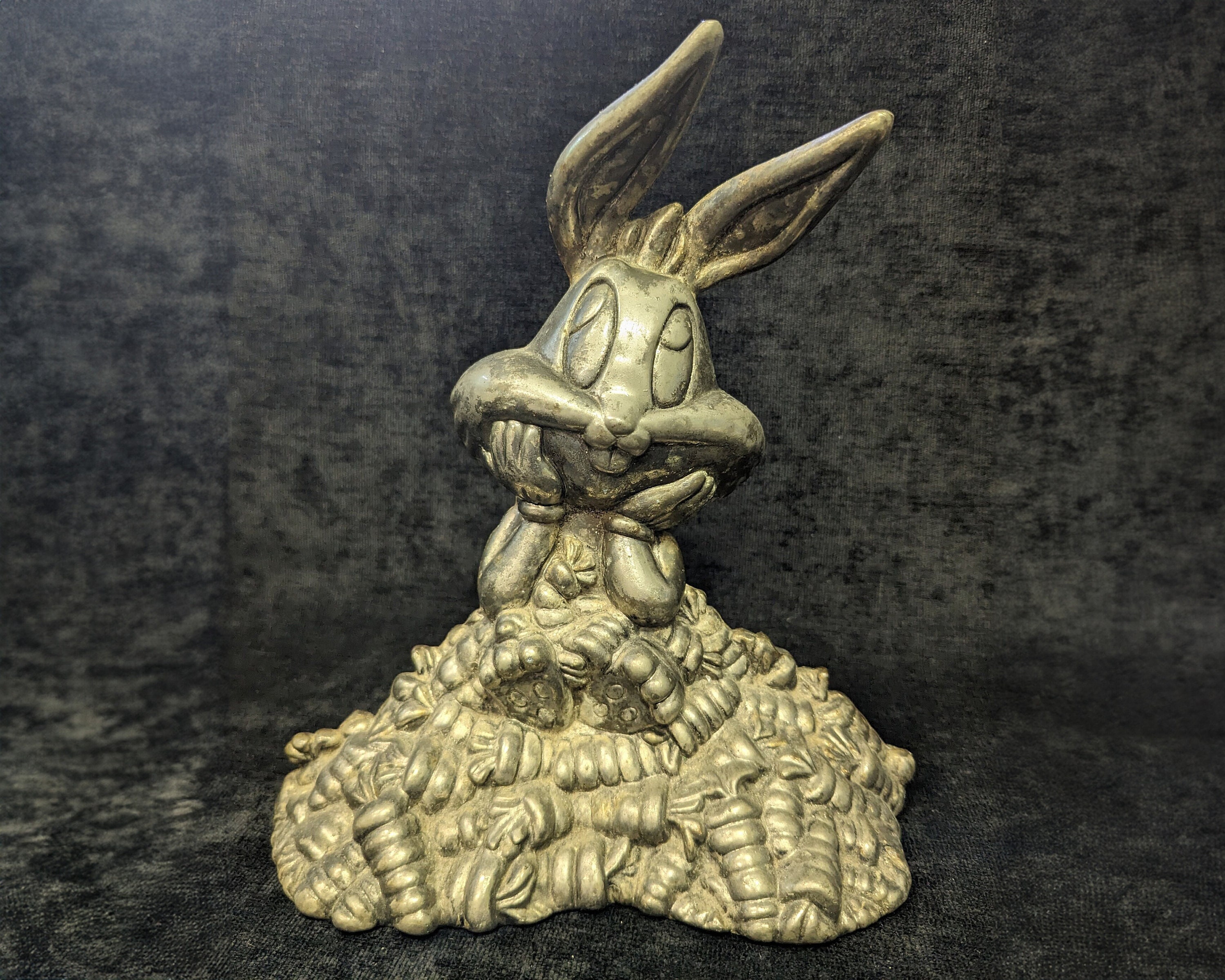 1998 Warner Bros. Silver Plated Bugs Bunny Bank - No Stopper