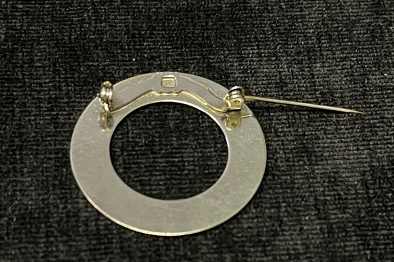 Circle Silvertone Brooch/Pin - Small Simple Circl… - image 3