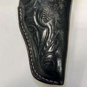 Großes schwarzes Leder Derringer Holster - Beinholster - Kleines Schwarzes Lederhalfter - Damenholster