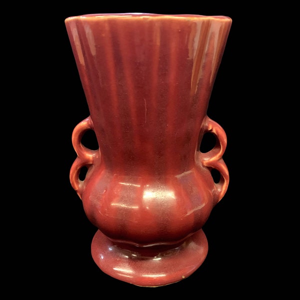 Burgundy McCoy  Small Vase - Vintage Burgundy Pottery Vase - Mid-Century