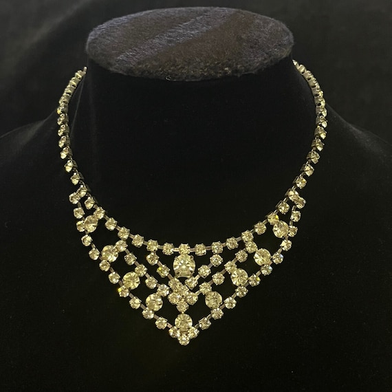 Elegant Clear Crystal Rhinestone Necklace - Weddin