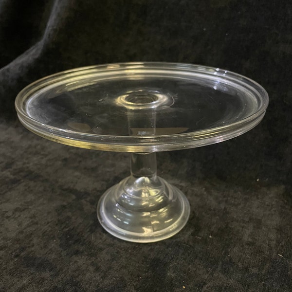 Simple and Plain Early Depression Glass Cake Stand