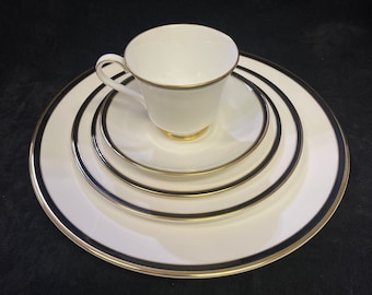 Minton Saturn Black Dinnerplace Settings - Fine Bone China - Made in England, Masculine China - 5 Place settings Available,  Sold Separately